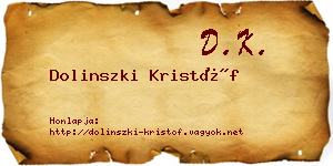 Dolinszki Kristóf névjegykártya