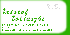 kristof dolinszki business card